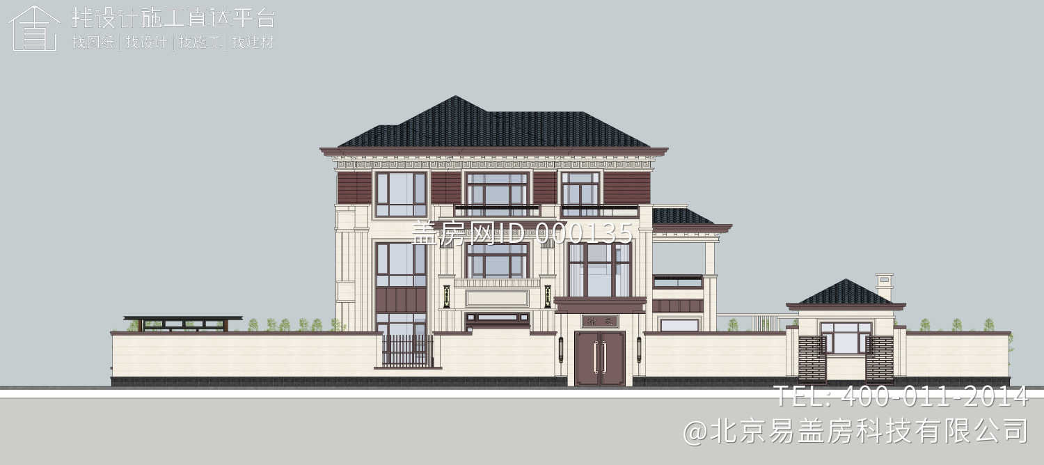 湖北咸宁徐家三层新中式别墅设计图纸