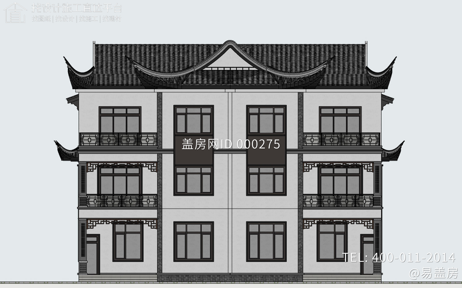 湖北荆州汪家中式双拼住宅