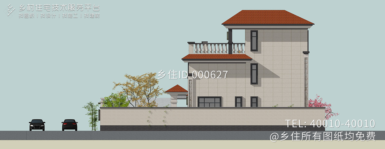 广东茂名李家三层欧式别墅自建房设计图纸