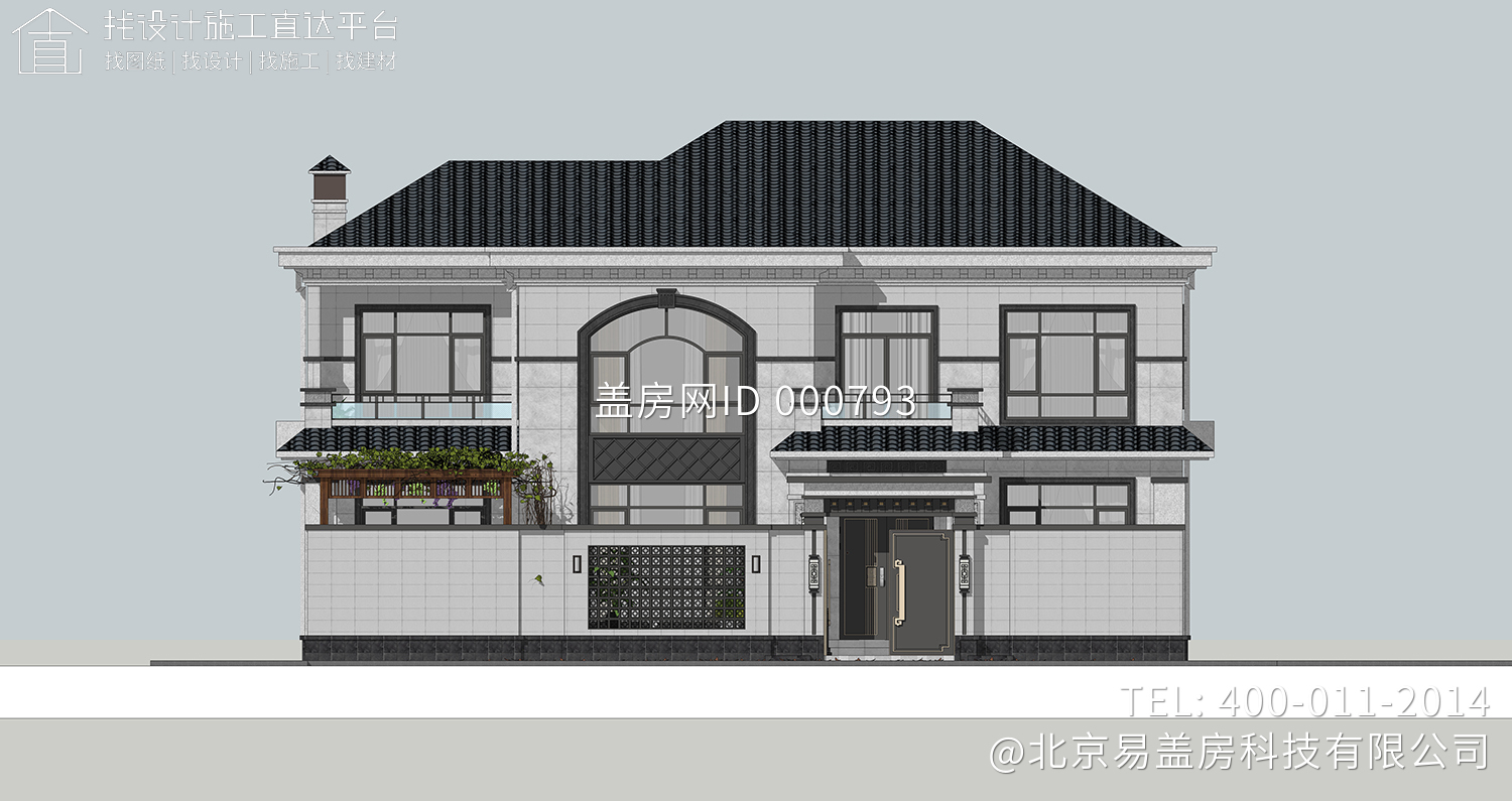 北京平谷张家二层新中式别墅自建房设计图纸
