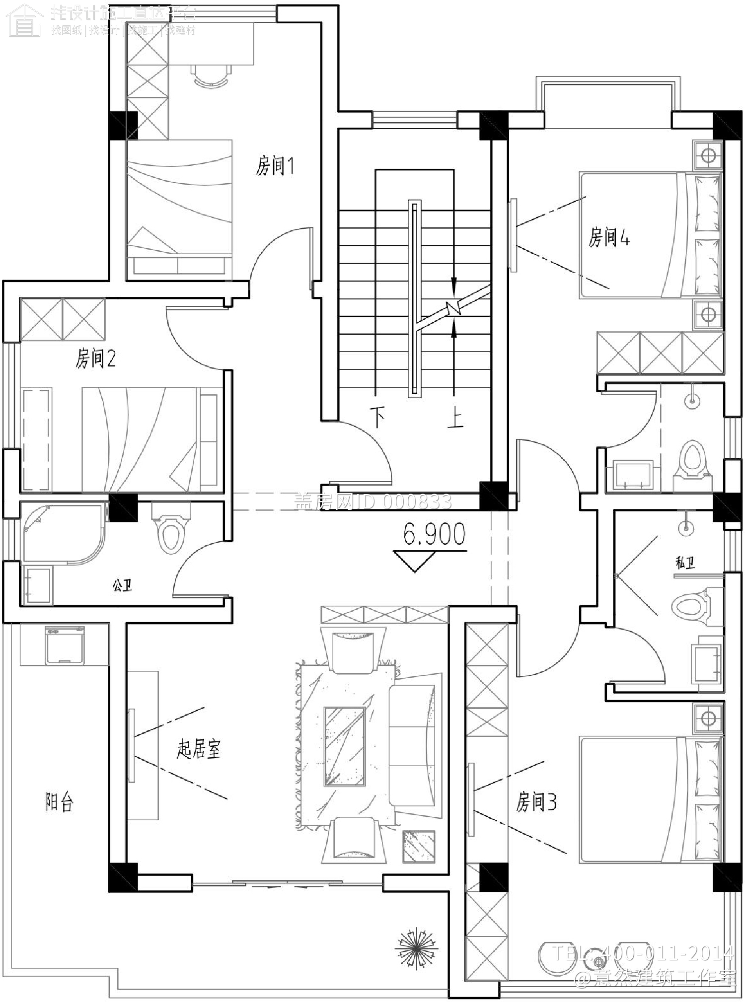 福建龙岩卢家新中式别墅图纸