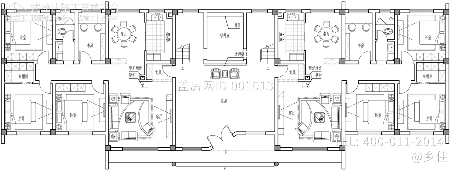 湖北咸宁刘家徽派双拼别墅