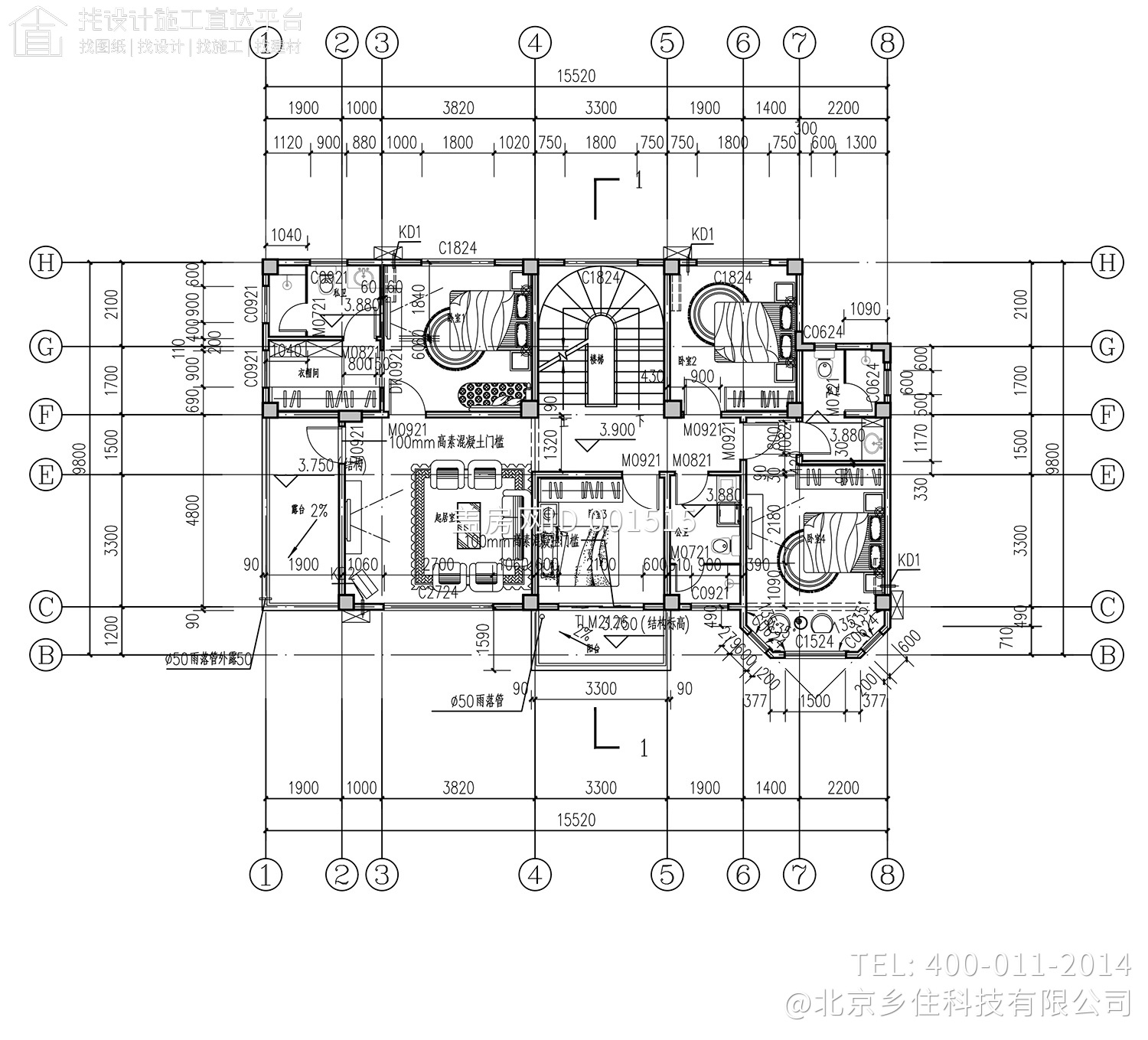 广西柳州陈家欧式别墅自建房设计图纸