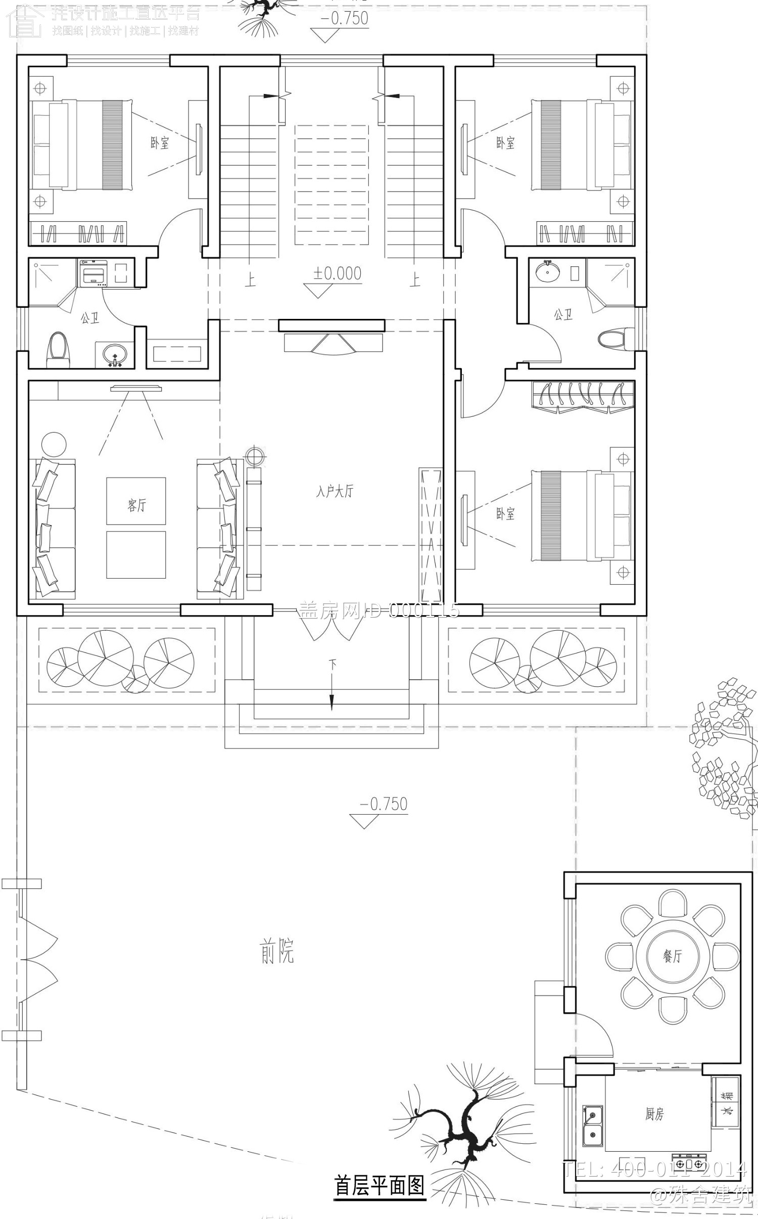 四川达州梁家三层欧式别墅设计图纸