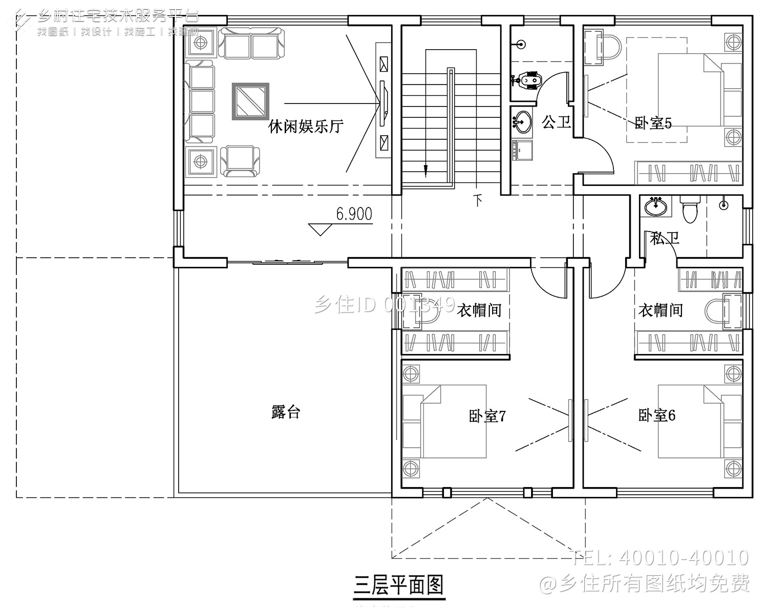 湖南岳阳杨家三层新中式别墅自建房设计图纸