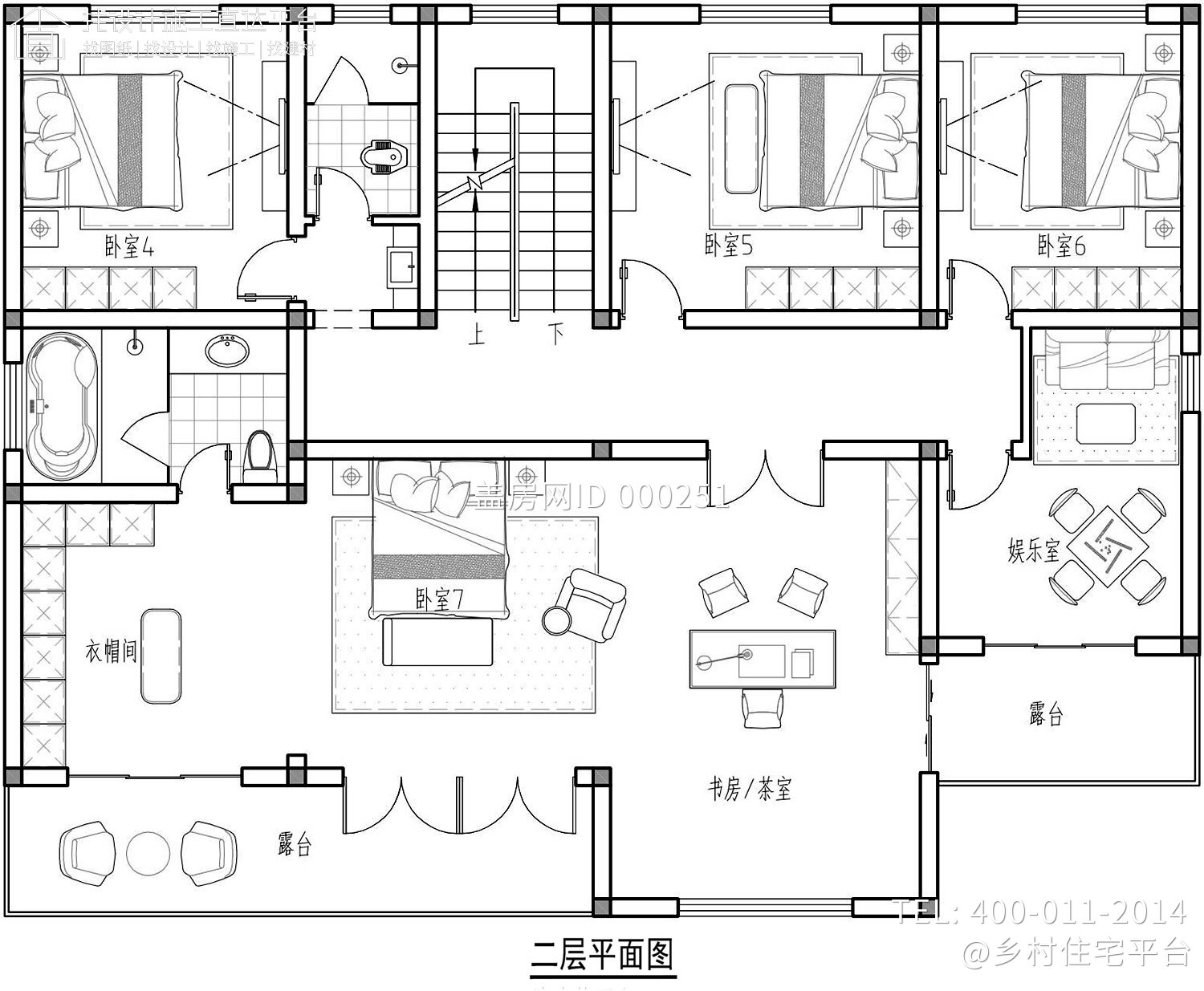 湖南湘潭齐家新中式别墅图纸