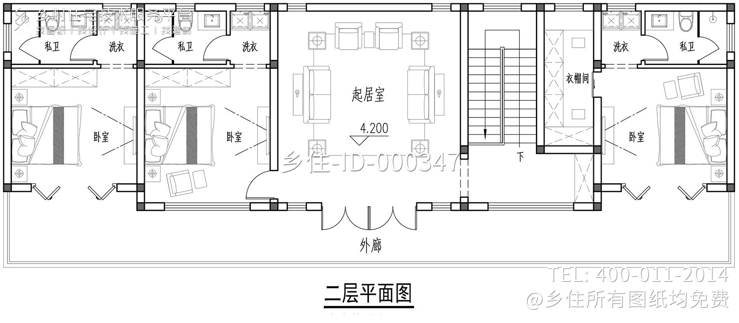 衡阳龚家中式三合院建房图纸