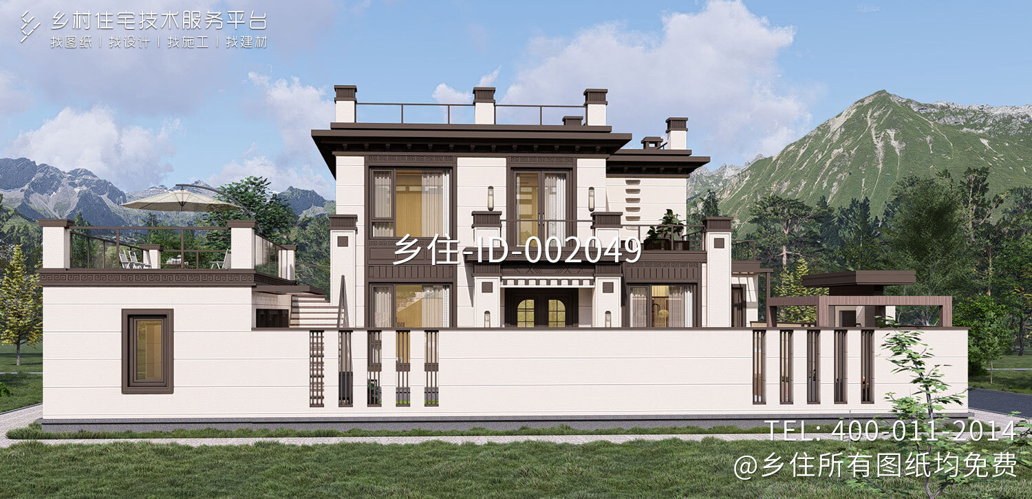 四川绵阳三台县曾家二层新中式别墅
