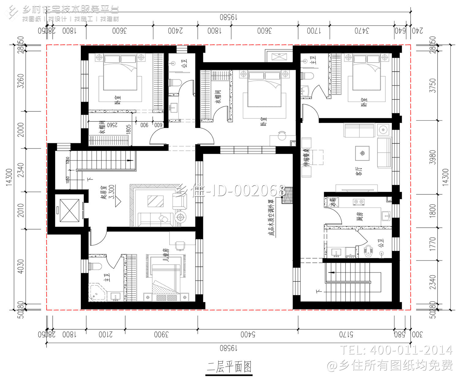 北京平谷孙家二层中式自建别墅设计