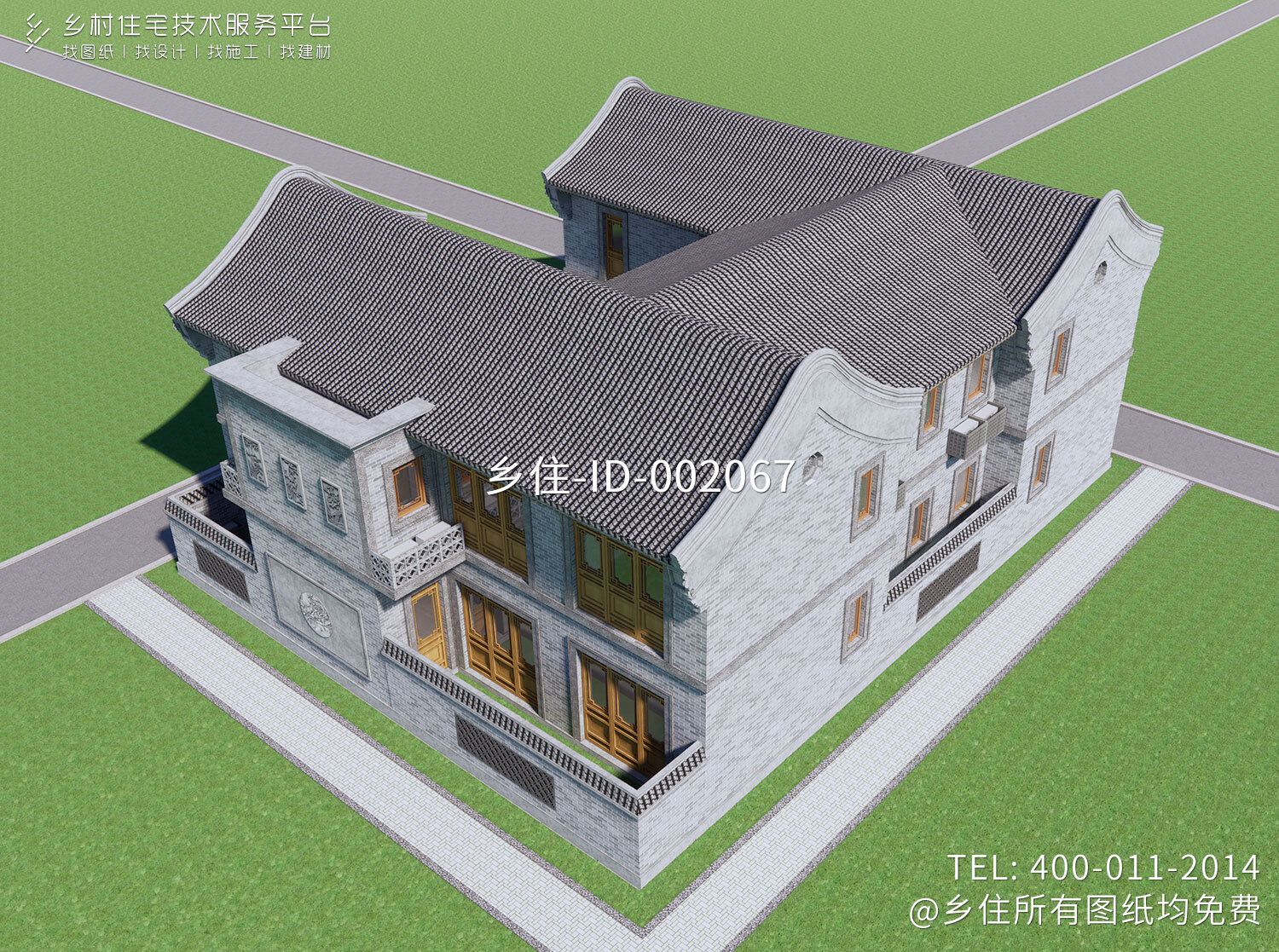 北京门头沟孙家二层中式自建别墅设计