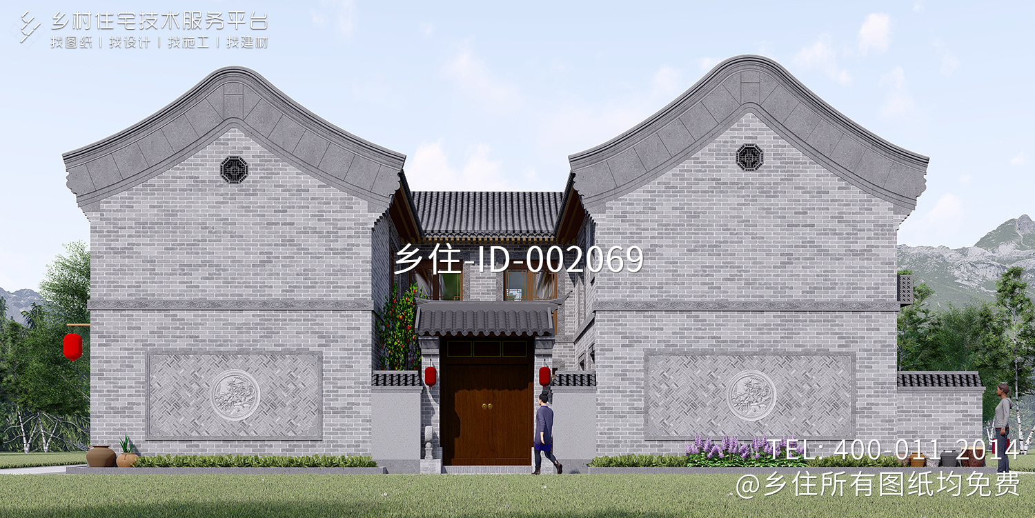 北京通州李家二层中式自建别墅设计