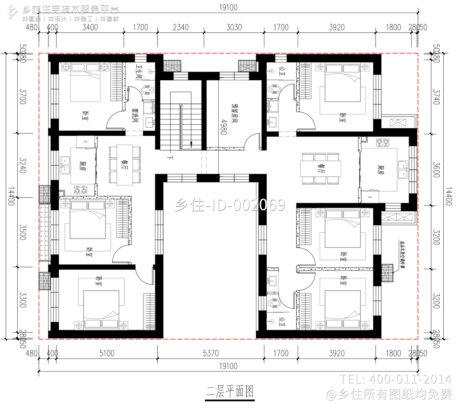 北京通州李家二层中式自建别墅设计