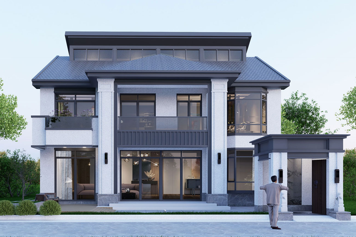 北京延庆彭家二层新中式自建别墅	