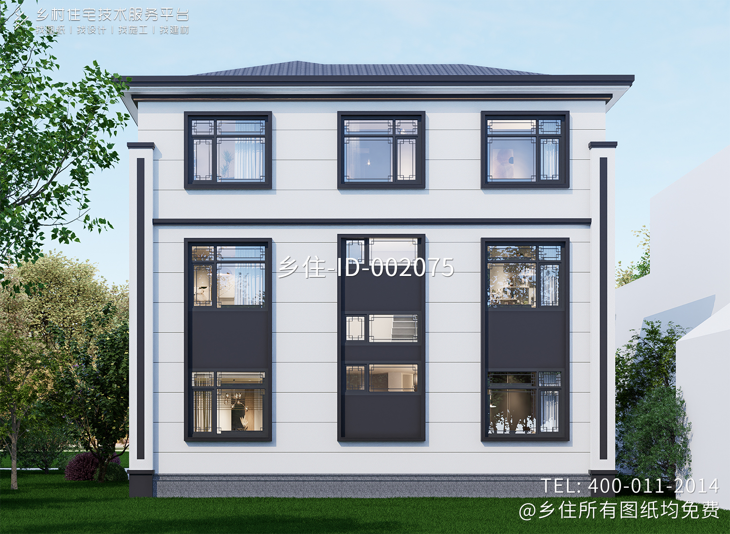 湖南永州陈家三层新中式自建别墅