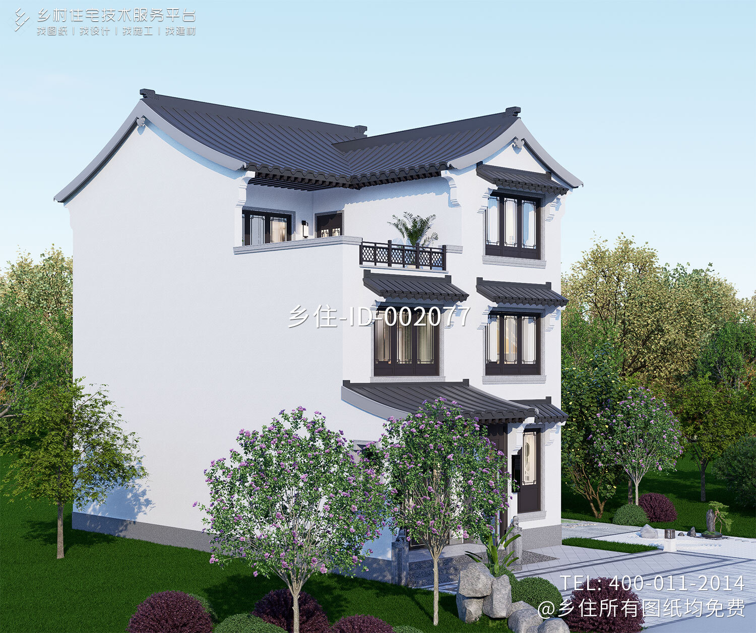 湖南邵阳禹家三层中式自建别墅	