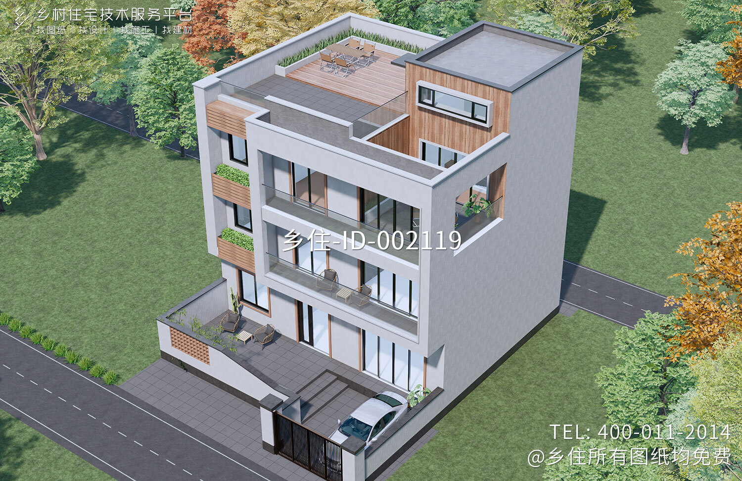 湖北黄冈李家三层现代别墅	