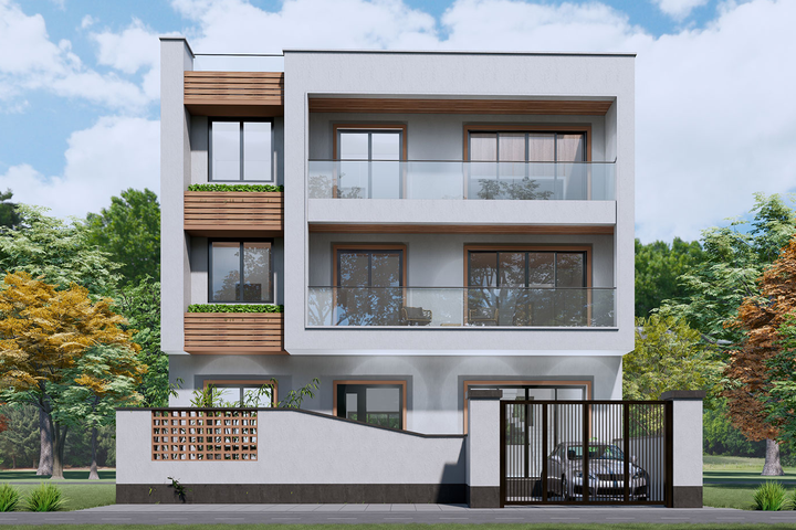 湖北黄冈李家三层现代别墅	