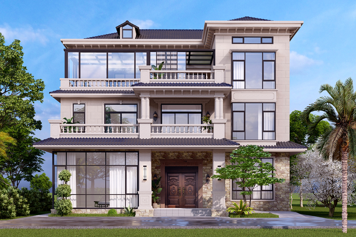 江苏扬州管家三层欧式自建别墅	