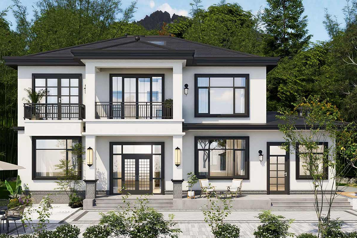 湖南张家界覃家二层新中式别墅	