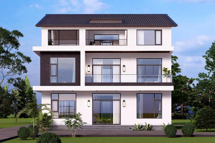 江苏苏州孟家三层现代自建别墅