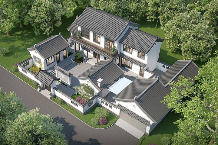 湖南常德刘家中式自建别墅	