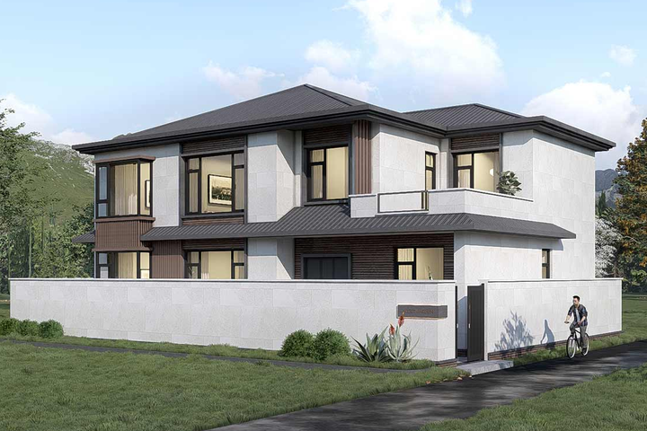 北京房山石楼镇二层新中式别墅