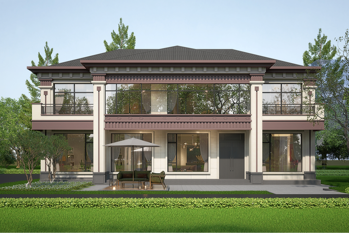 河南开封张家二层现代别墅	