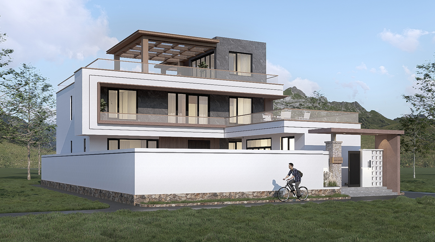 北京房山二层现代自建别墅	