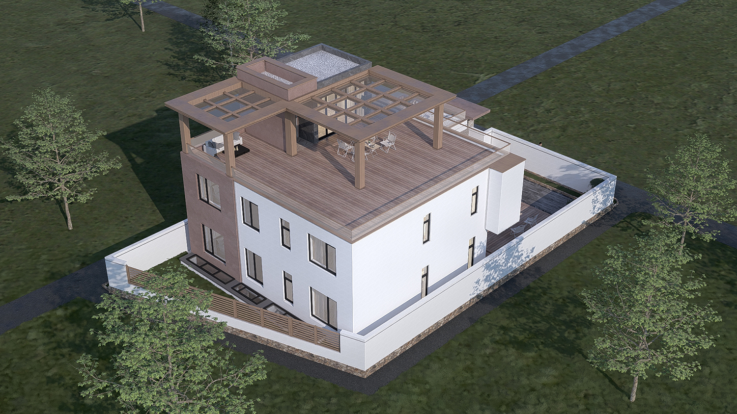 北京房山二层现代自建别墅	