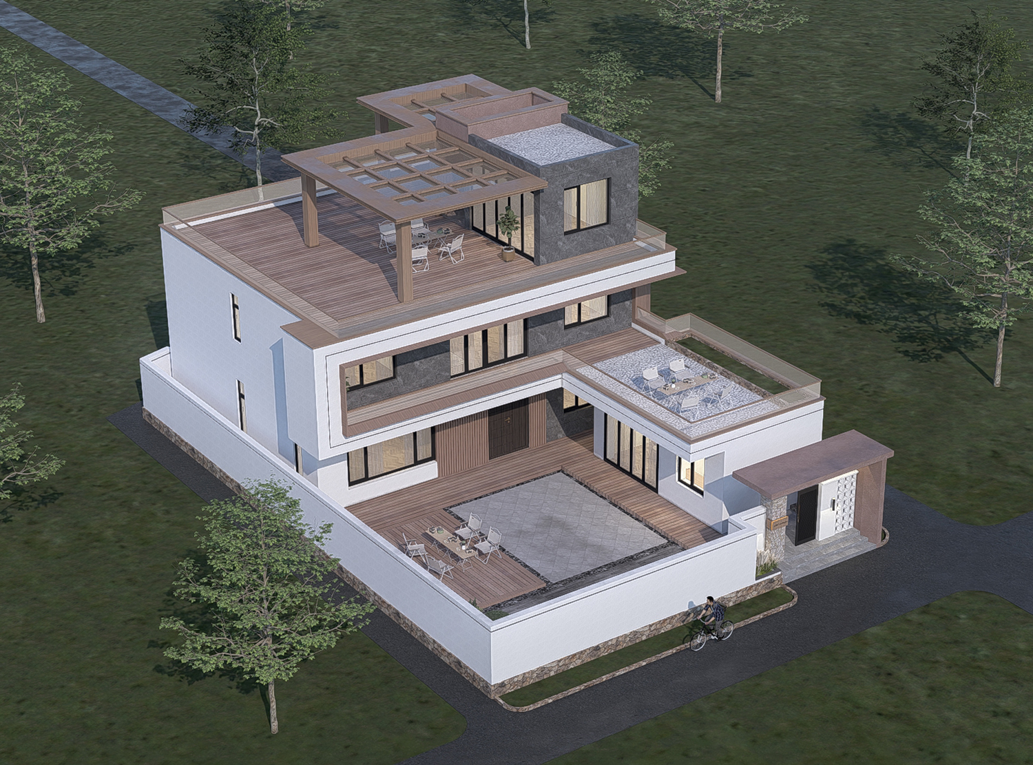 北京房山二层现代自建别墅	