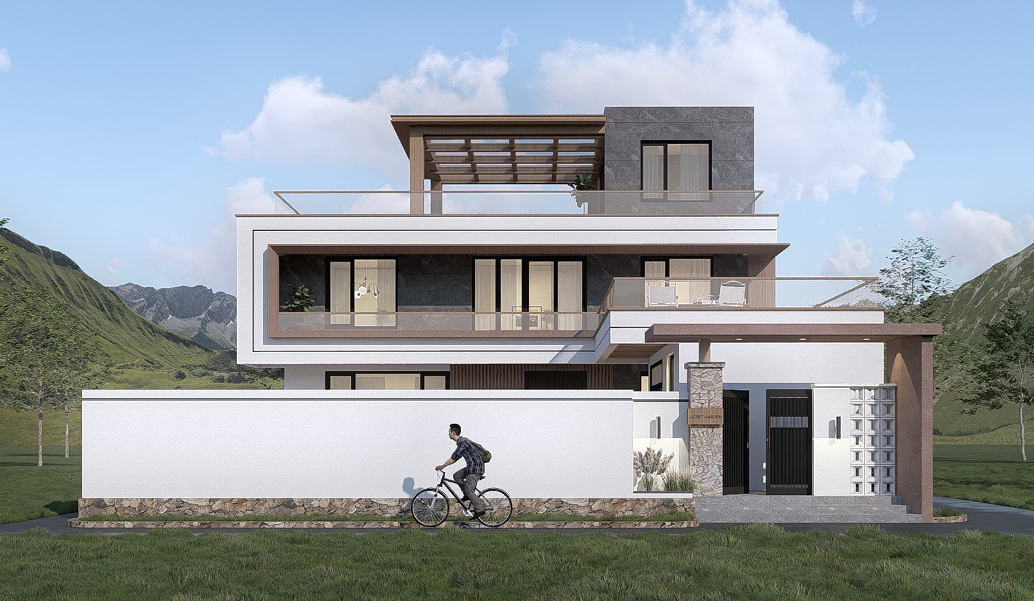 北京房山二层现代自建别墅	