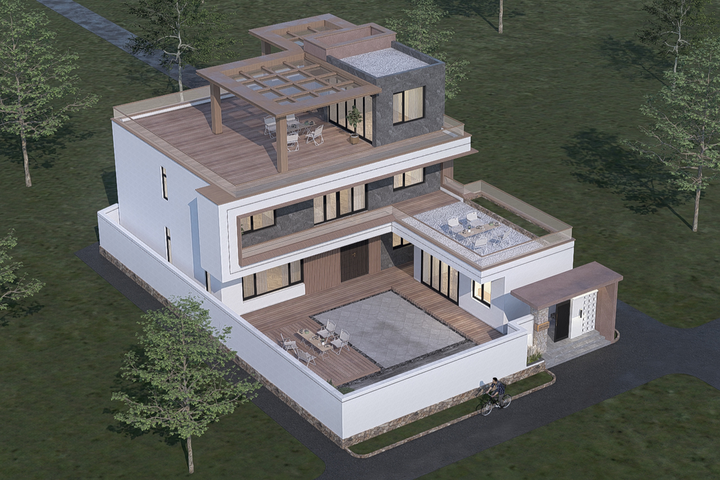 北京房山二层现代自建别墅	