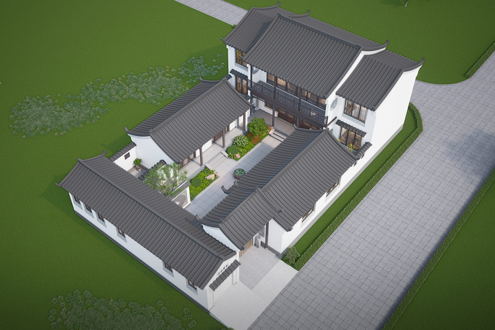 河北邯郸钱家二层中式别墅