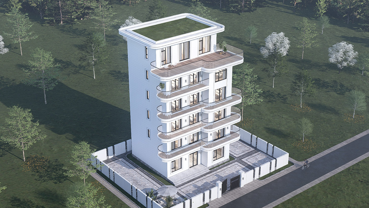 广西北海柯家六层现代别墅