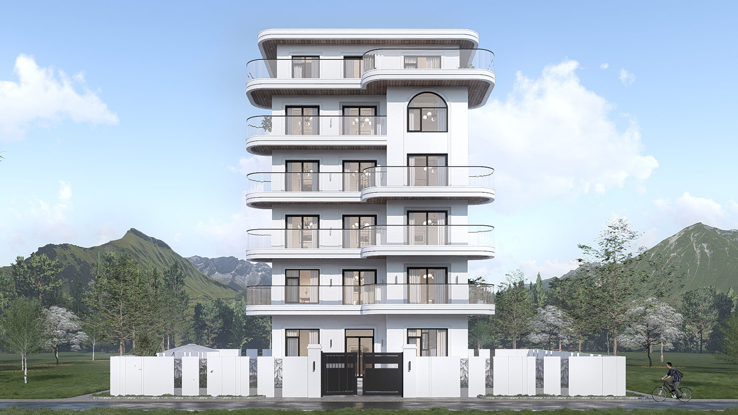 广西北海柯家六层现代别墅