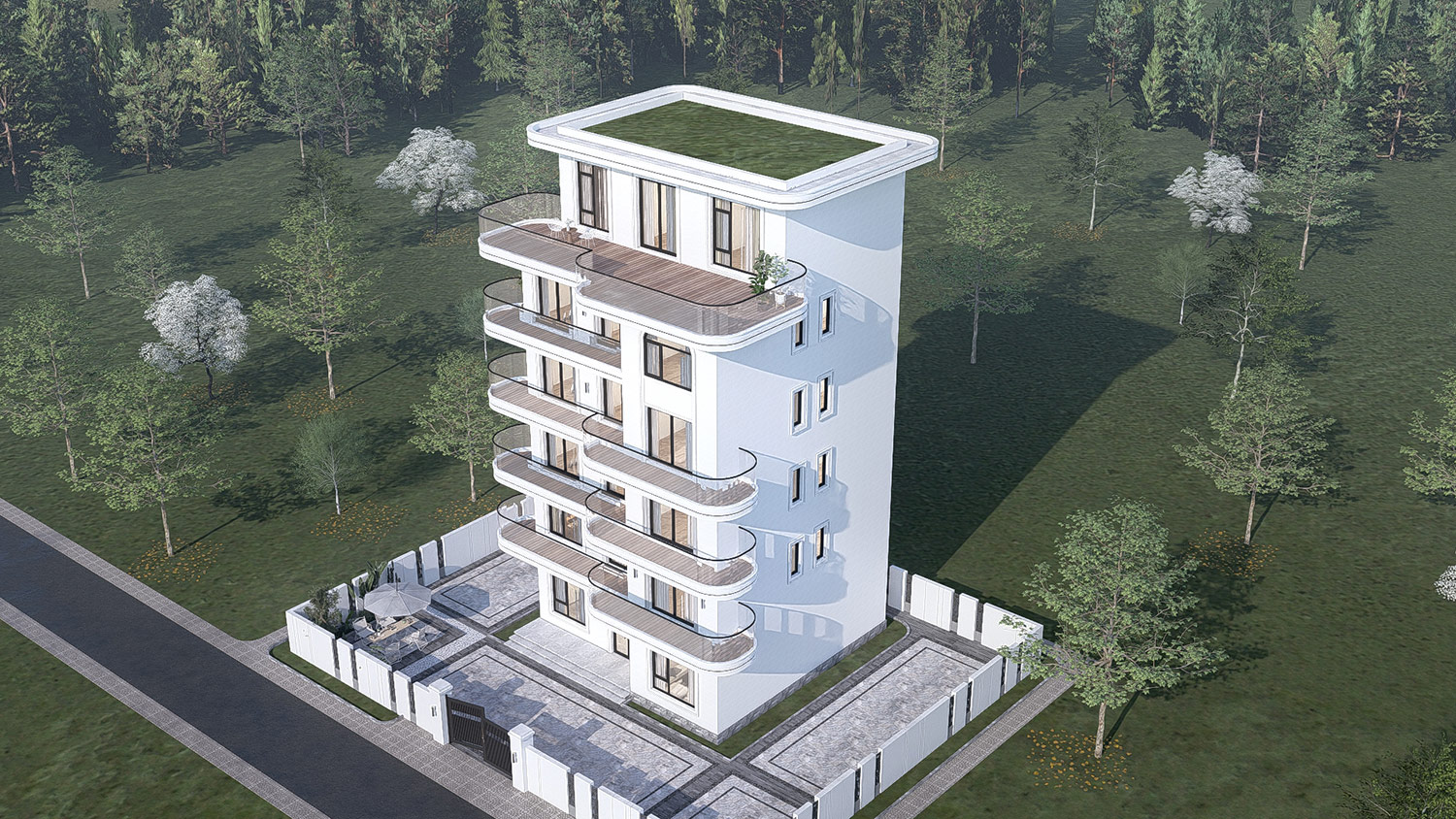 广西北海柯家六层现代别墅