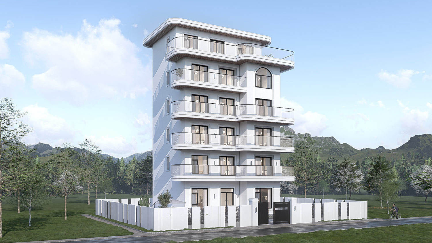 广西北海柯家六层现代别墅