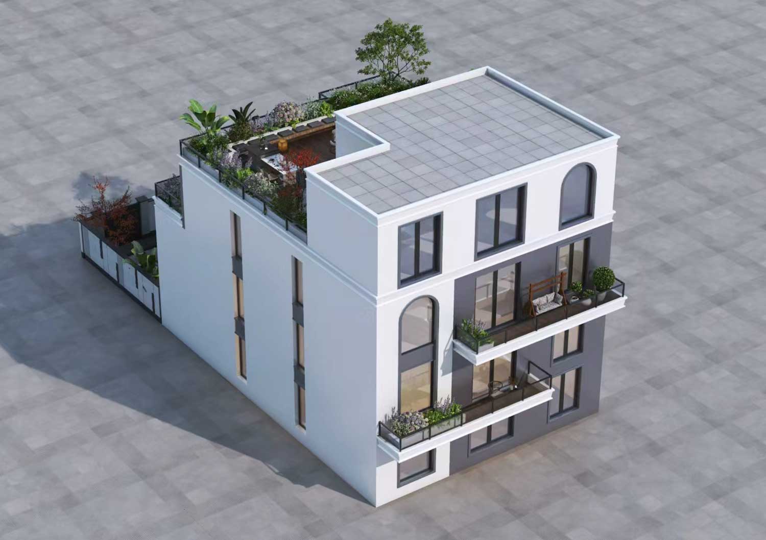 陕西西安王家四层现代自建别墅	