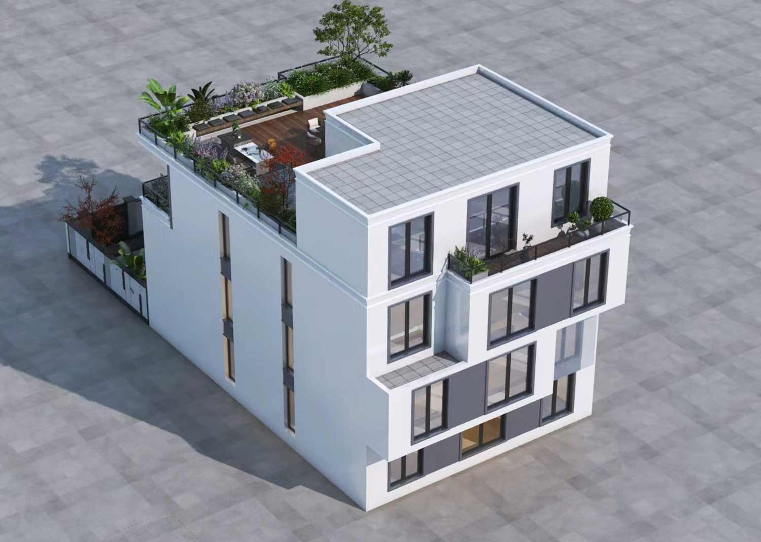 陕西西安王家四层现代自建别墅	