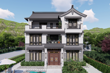 台州吴家新中式别墅图纸
