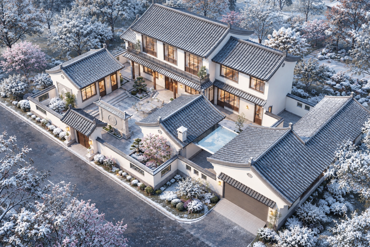 湖南常德刘家中式自建别墅	