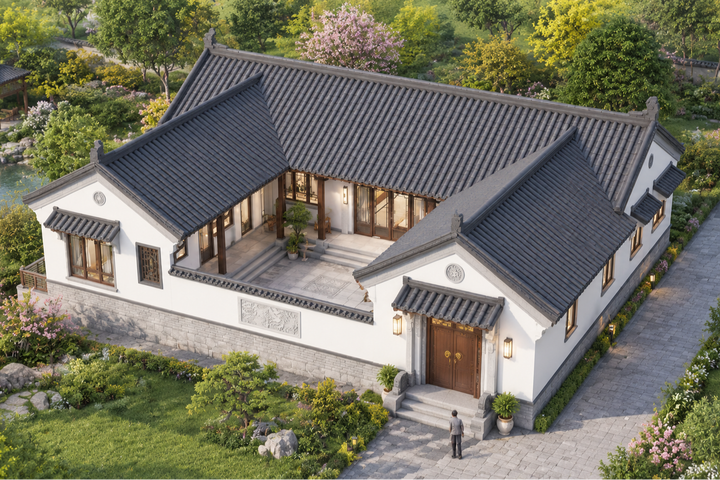 北京房山刘家一层中式三合院	