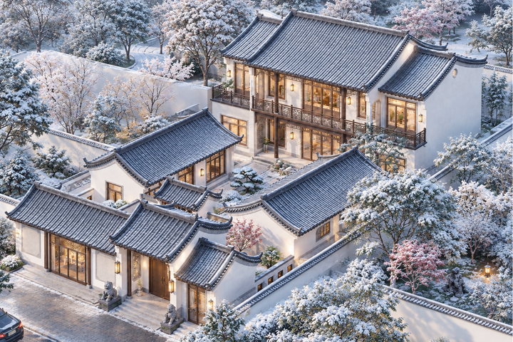 山东菏泽闫家二层中式四合院