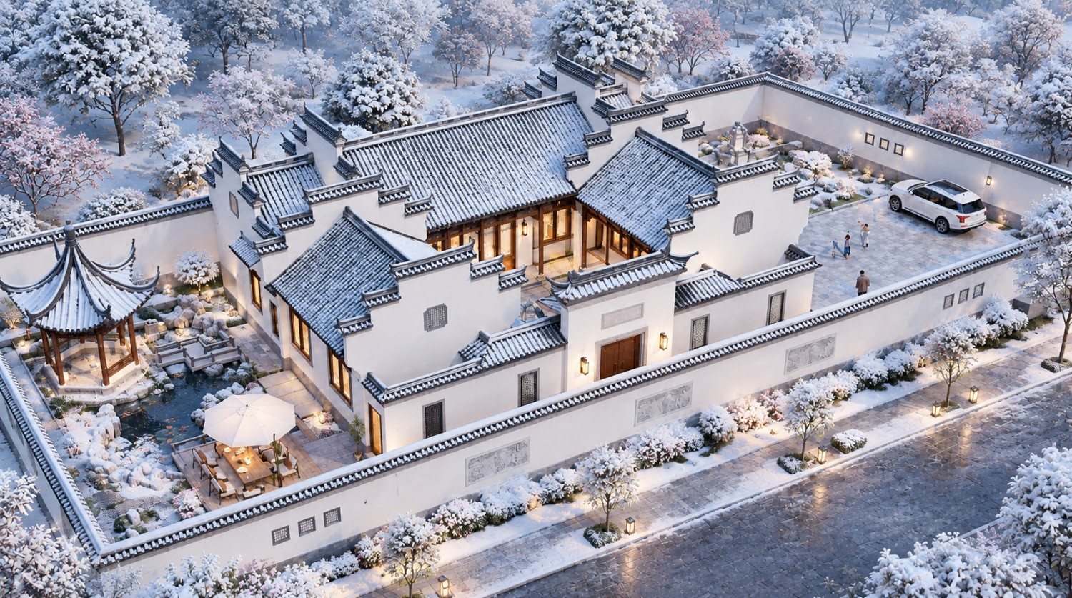 湖南郴州李家一层徽派三合院