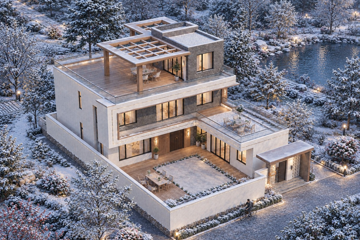 北京房山二层现代自建别墅	