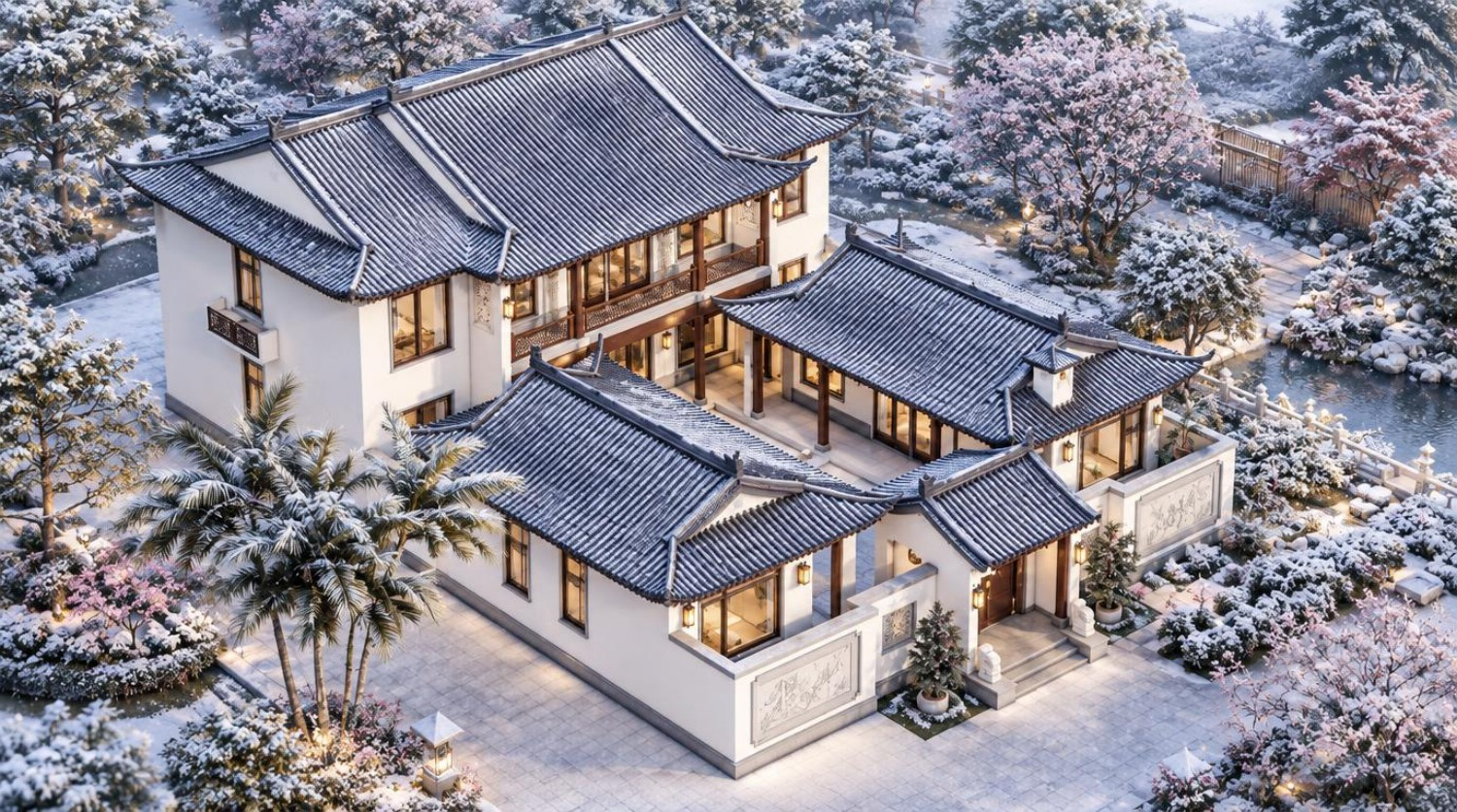 湖北孝感刘家二层三合院