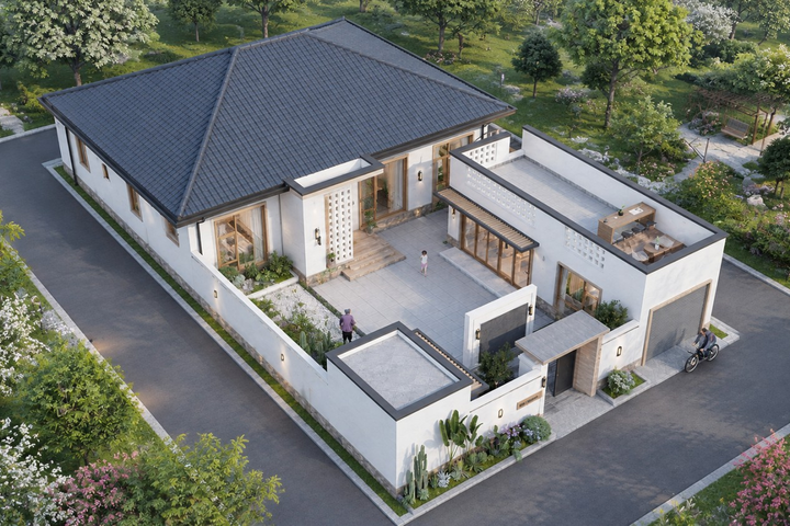 保定望都县孙家一层新中式自建别墅