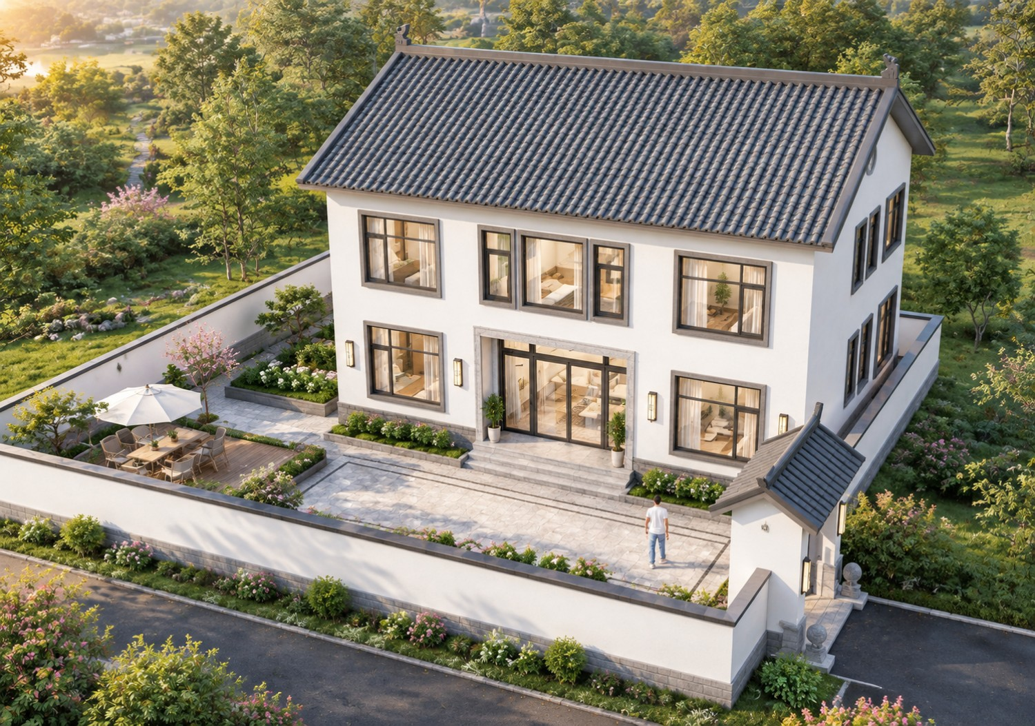 广西融安陈家二层新中式自建别墅