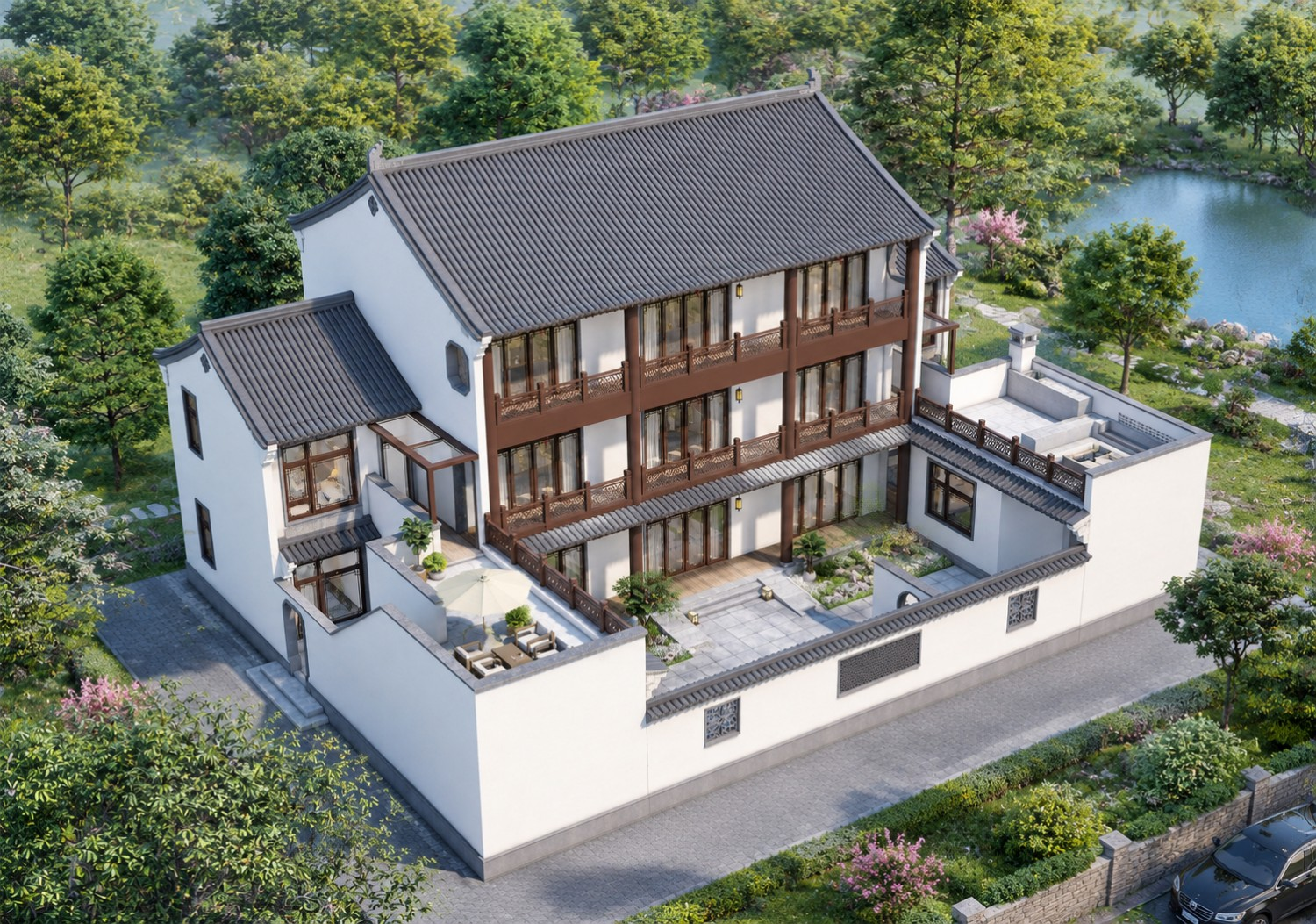四川绵阳张家三层中式自建别墅