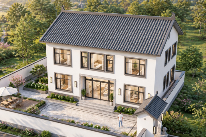 广西融安陈家二层新中式自建别墅